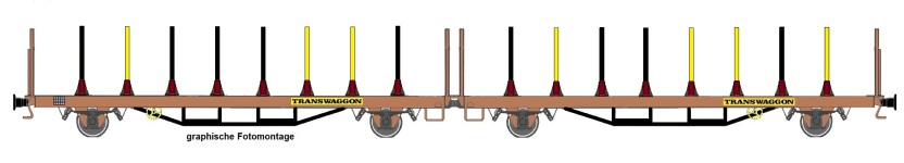 NPE Modellbau NW22208 - H0 Rungenwagen Laas Transwaggon, ExTe der DBAG; Ep. V-VI - 2. Betriebsnummer